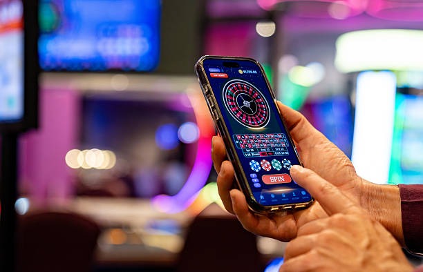 dw77 mobile app interface showing live blackjack table and account menu